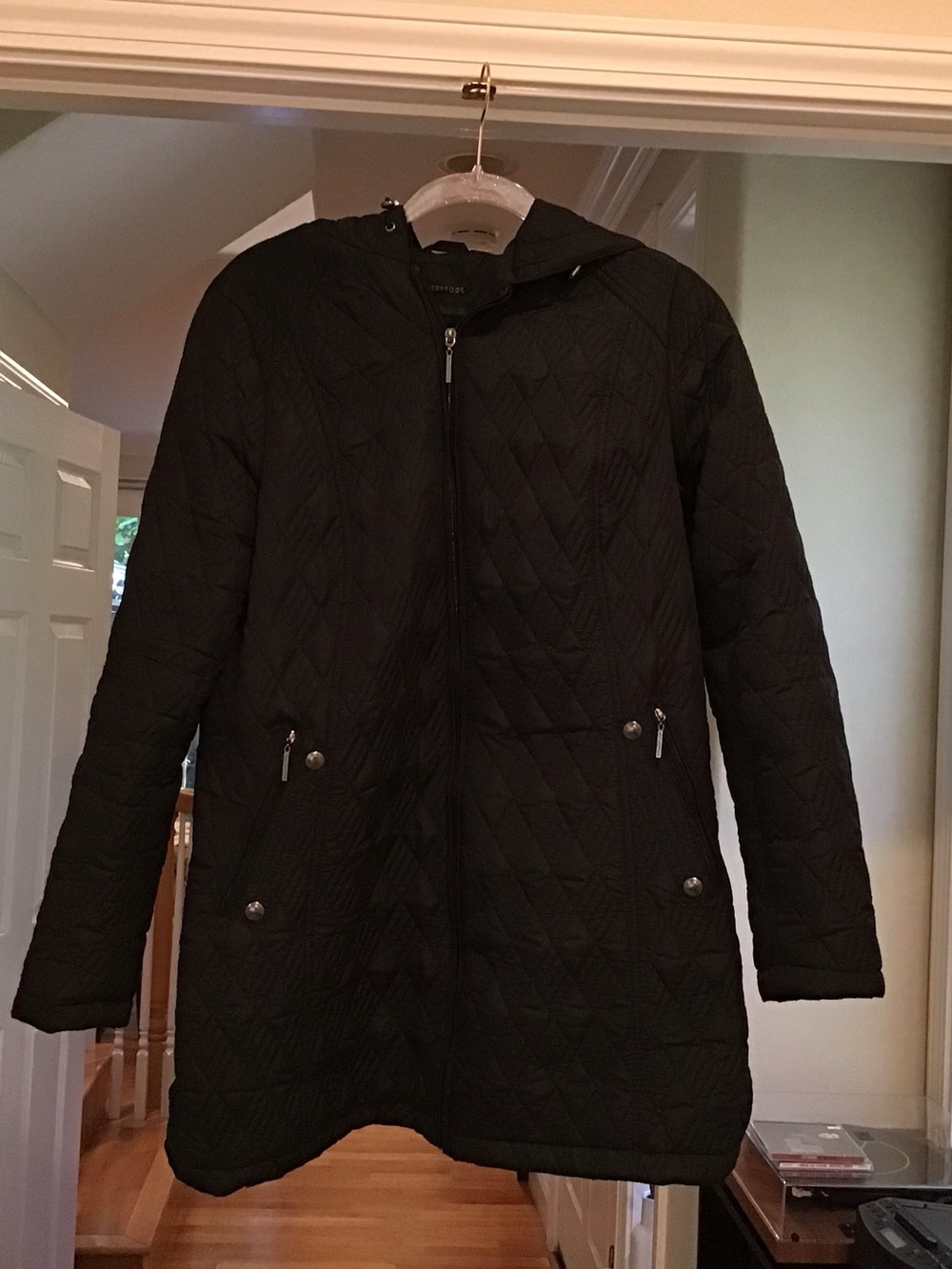 Weatherproof Quilted Hooded Puffer Coat - Black